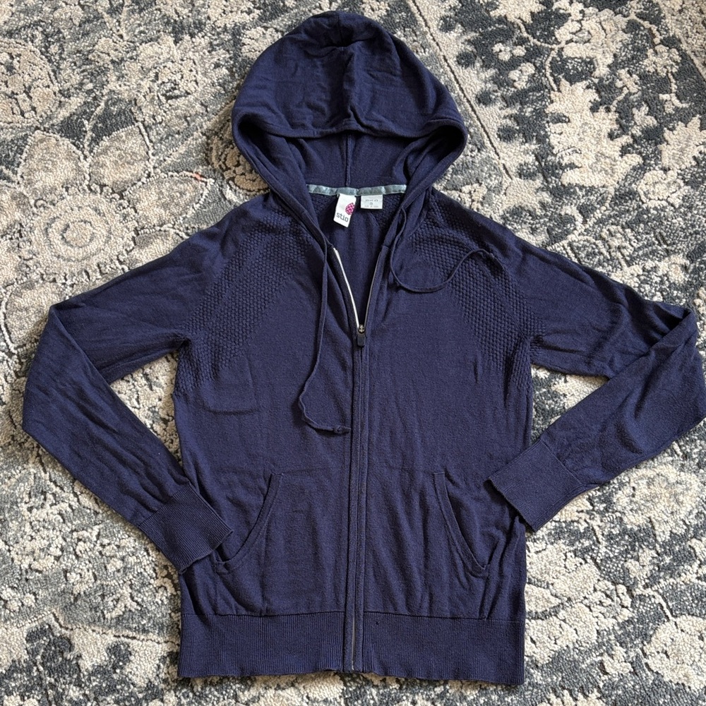 Stio wool blend full zip knit sweater hoodie